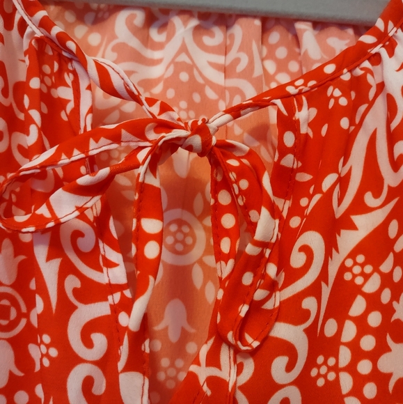 Ladies Red bandana print blouse - Picture 2 of 3